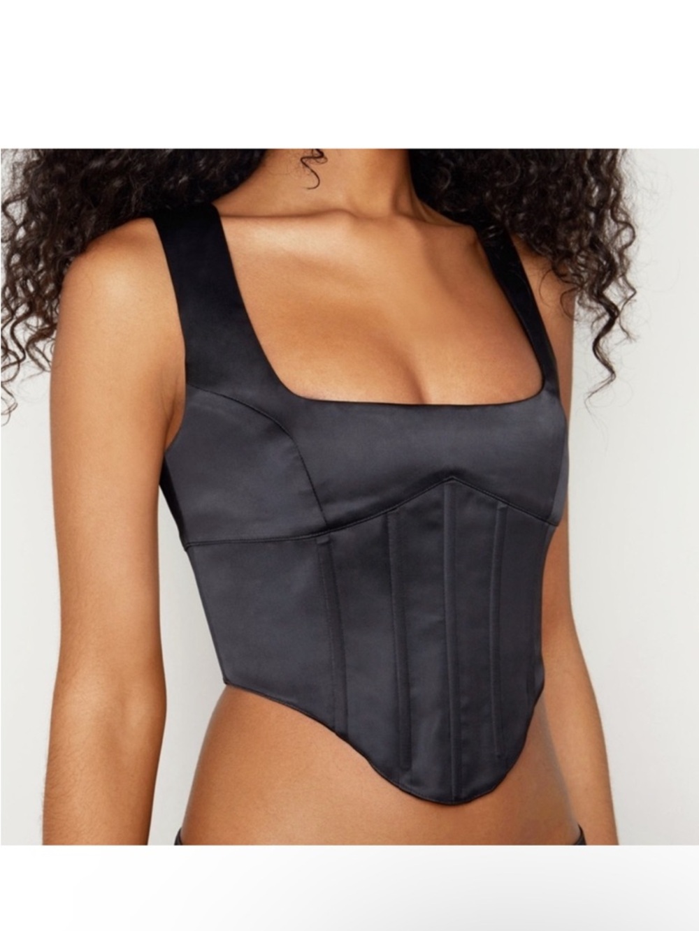 DANIELLE GUIZIO Satin Lace Up Bustier NEW